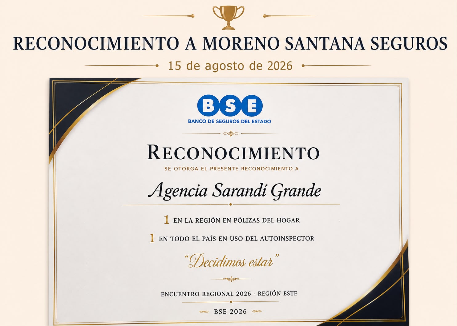 RECONOCIMIENTO A MORENO SANTANA SEGUROS